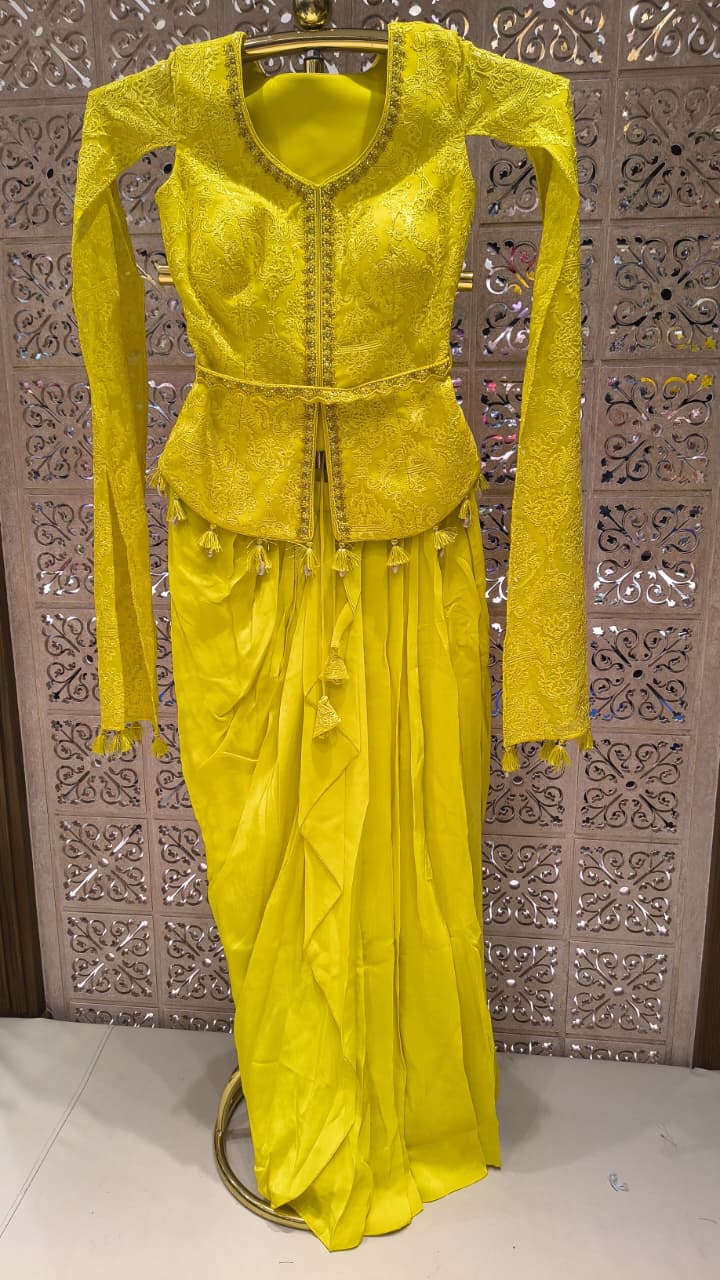 INDO-WESTERN HALDI MEHENDI PARTY WEAR OUTFIT