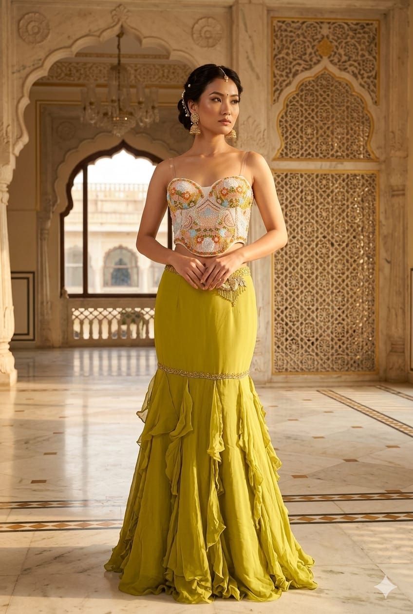 MEHENDI RECEPTION FUNCTIONAL PARTY WEAR OUTFIT