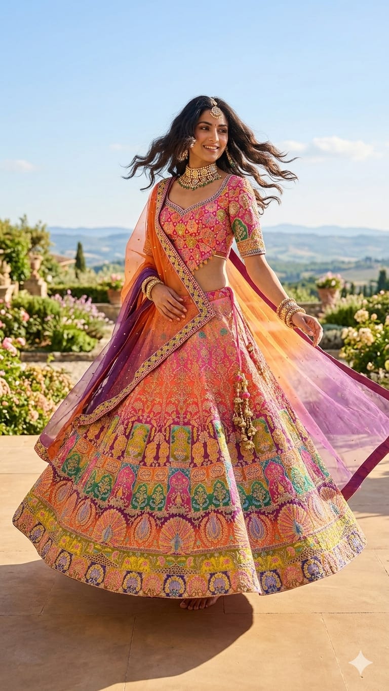 HALDI,MEHENDI,FESTIVE OCCASSION PARTY LEHENGA CHOLI