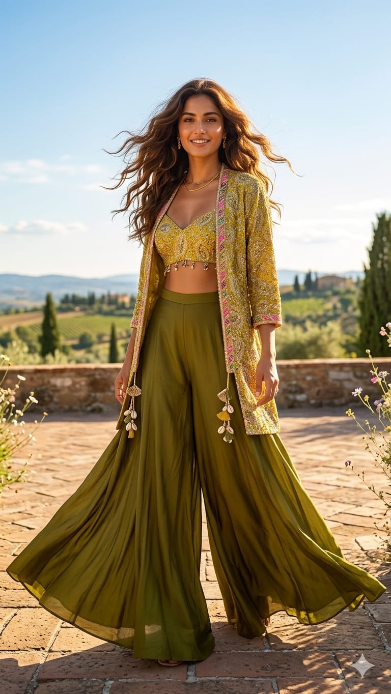 INDO-WESTERN JACKET STYLE OUTFIT