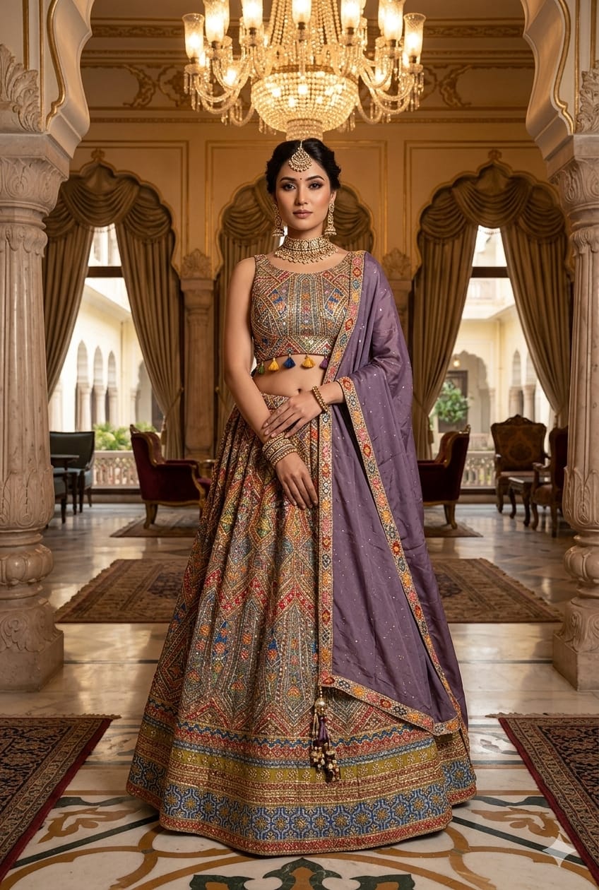 MEHENDI, HALDI WEDDING FUNCTIONAL PARTY WEAR LEHENGA CHOLI