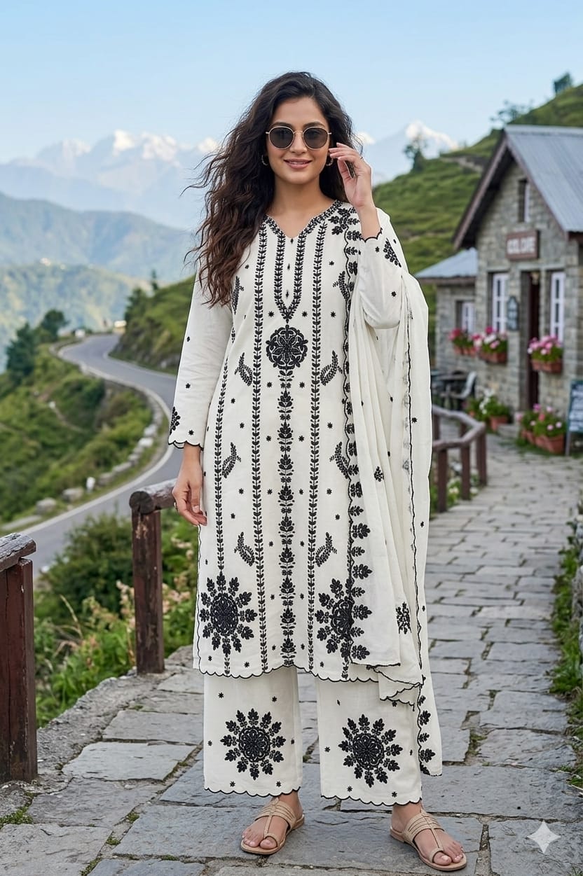 DAILY WEAR LAKHNAVI KURTA SET