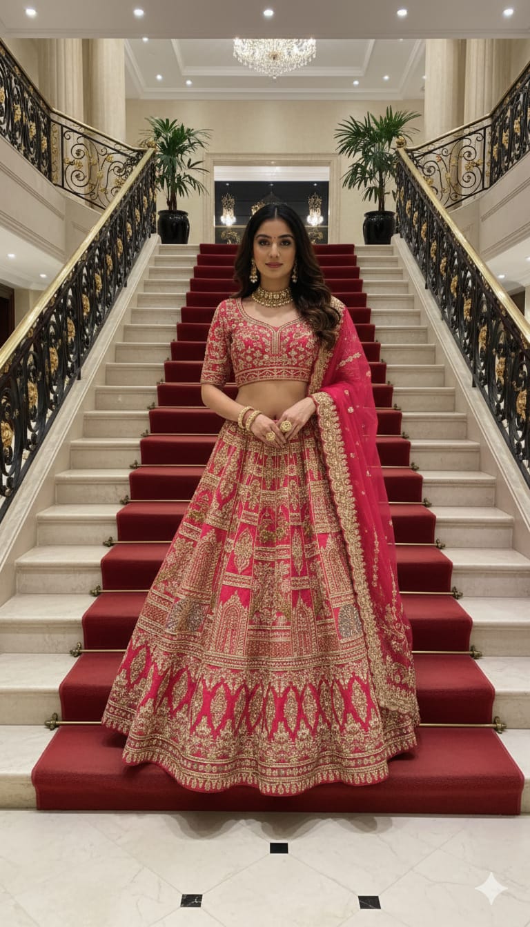 BRIDAL RECEPTION PARTY WEAR BRIDAL LEHENGA CHOLI