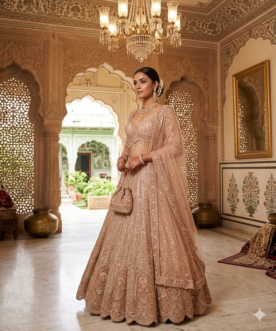 WEDDING,RECEPTION FUNCTIONAL PARTY WEAR LEHENGA CHOLI
