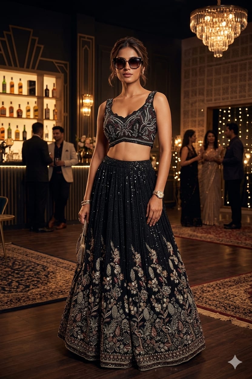 COCKTAIL,RECEPTION,FUNCTIONAL PARTY WEAR LEHENGA CHOLI