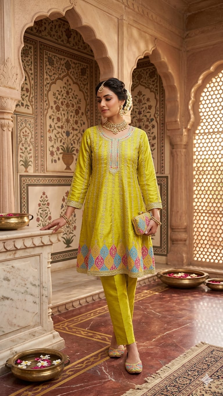 HALDI,MEHENDI FESTIVE LOOK PARTY WEAR OUTFIT