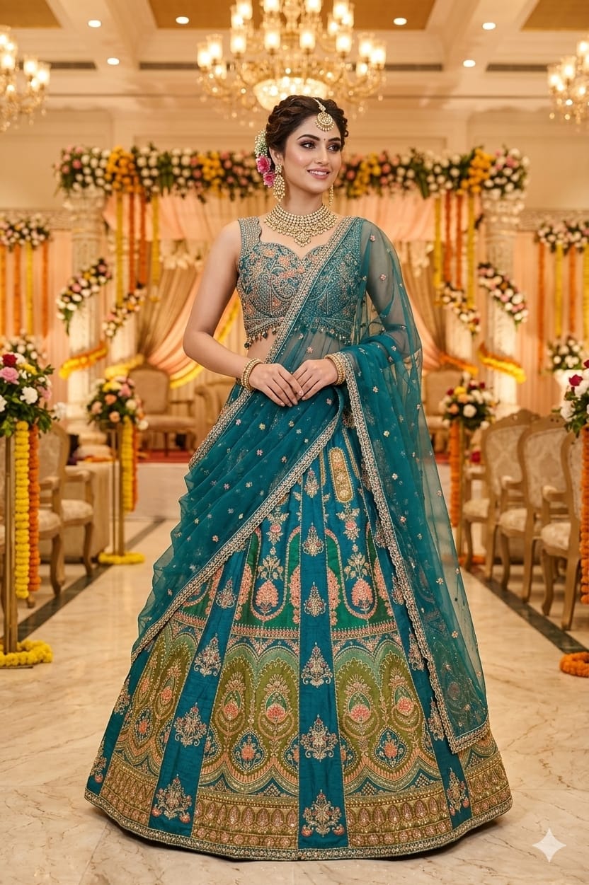 WEDDING,RECEPTION FESTIVE OCCASSION PARTY WEAR LEHENGA CHOLI