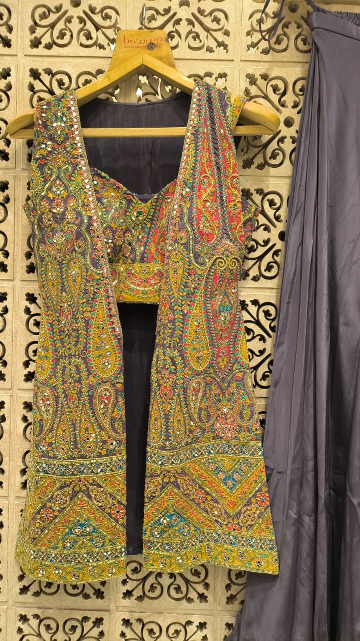 INDO-WESTERN JACKET STYLE PARTY WEAR OUTFIT