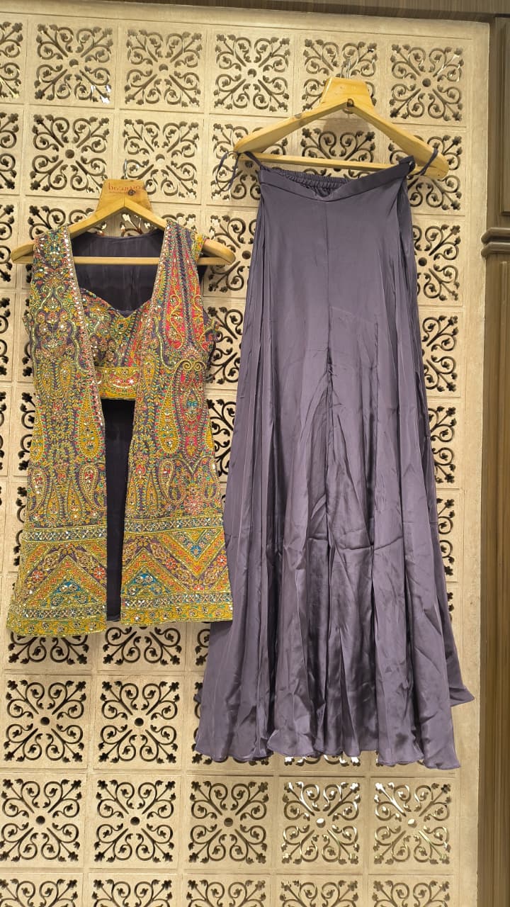 INDO-WESTERN JACKET STYLE PARTY WEAR OUTFIT