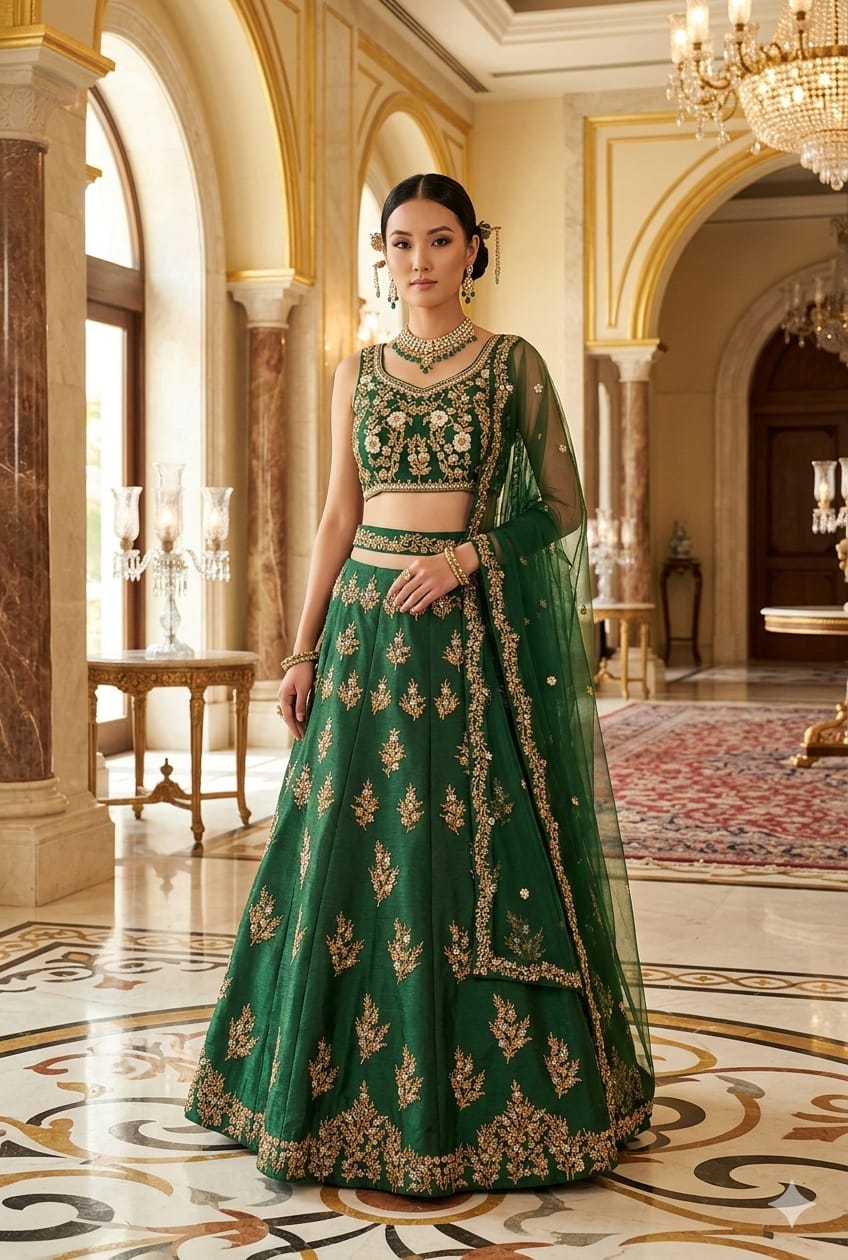 MEHENDI,HALDI FUNCTIONAL FESTIVE OCCASSION LEHENGA CHOLI