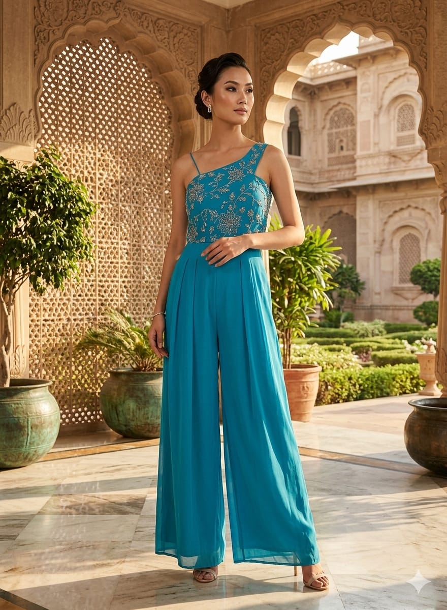 INDO-WESTERN FESTIVE OCCASSION PARTY WEAR JUMPSUIT