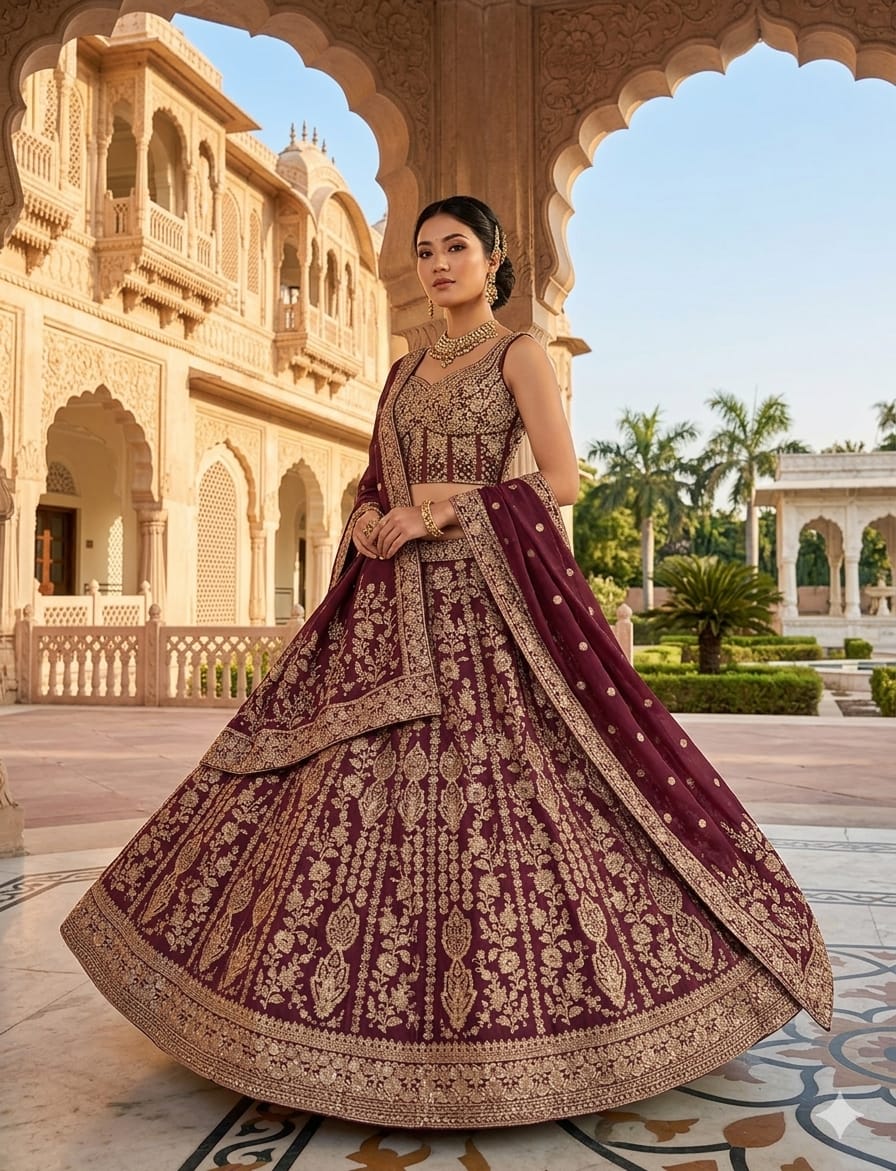 WEDDING,RECEPTION,FESTIVE OCCASSION PARTY WEAR LEHENGA CHOLI
