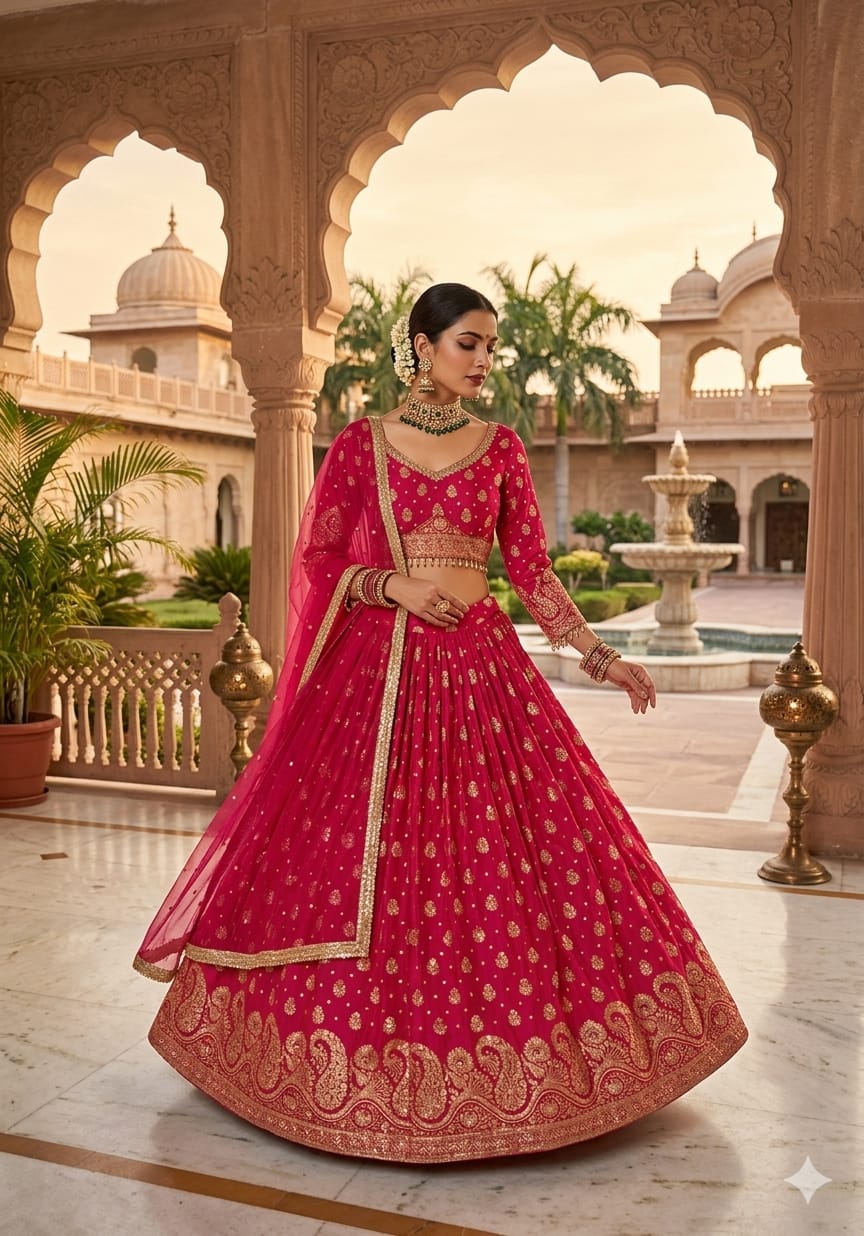 WEDDING,HALDI,MEHENDI FUNCTIONAL FESTIVE OCCASSION LEHENGA CHOLI