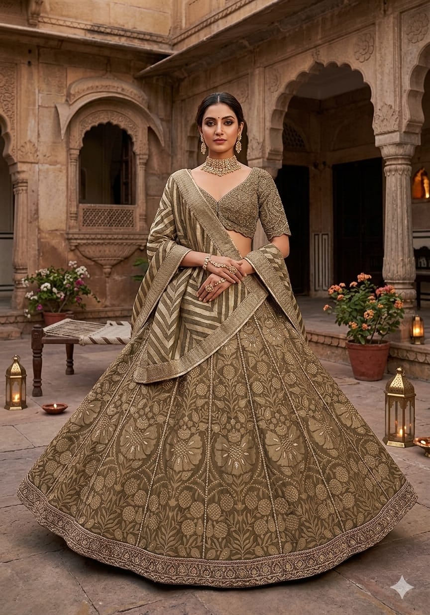 MEHENDI,HALDI WEDDING FUNCTIONAL PARTY WEAR LEHENGA CHOLI