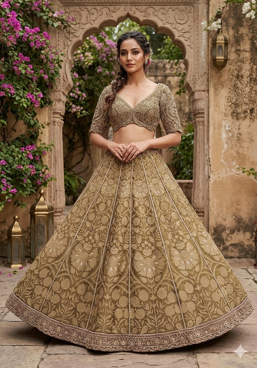 MEHENDI,HALDI WEDDING FUNCTIONAL PARTY WEAR LEHENGA CHOLI