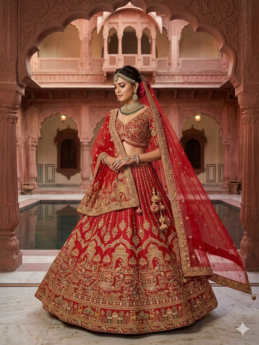 WEDDING,RECEPTION ENGAGEMENT PARTY WEAR BRIDAL LEHENGA CHOLI