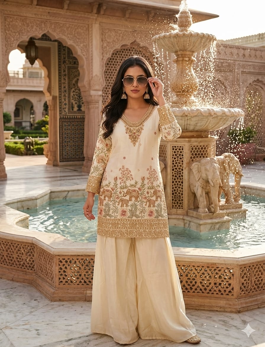 FESTIVE FUNCTIONAL PARTY WEAR PALAZZO SET