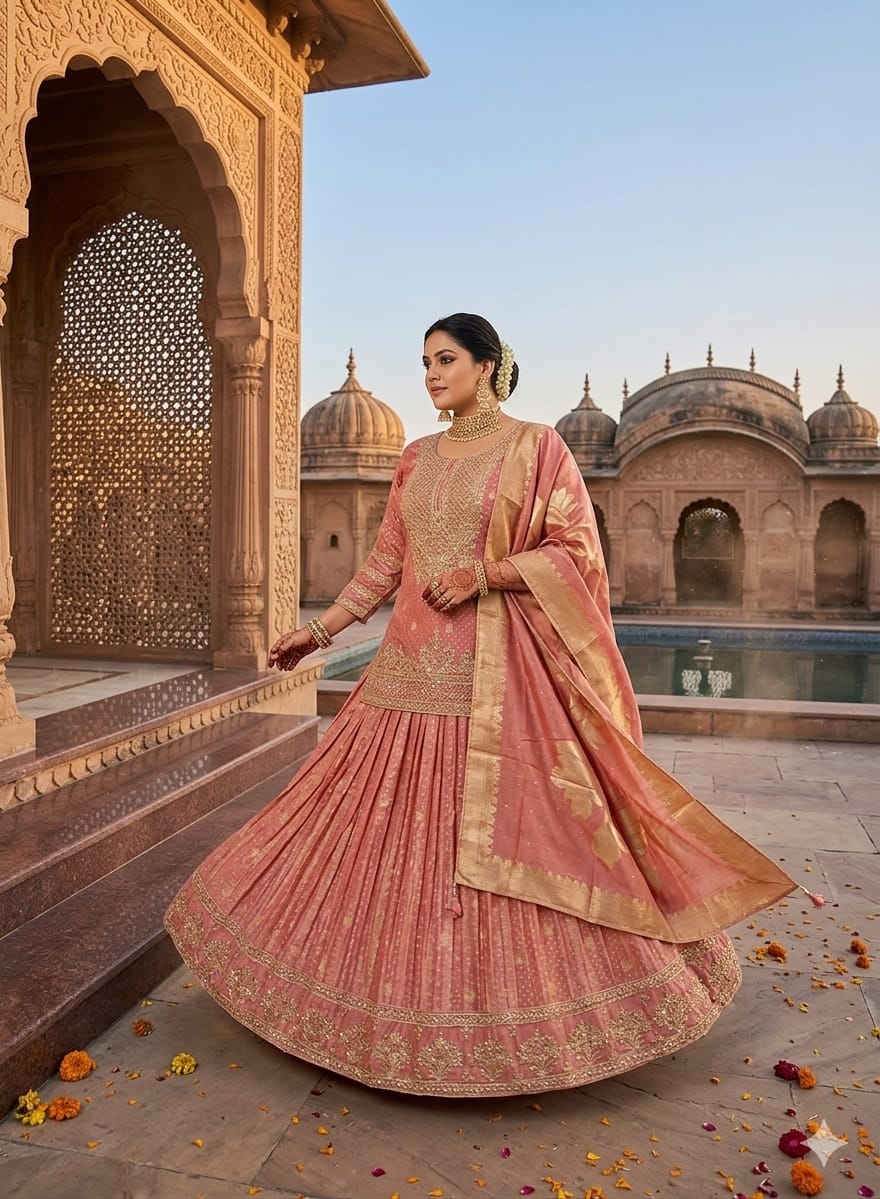 LONG TOP WITH SKIRT DESIGNER LEHENGA