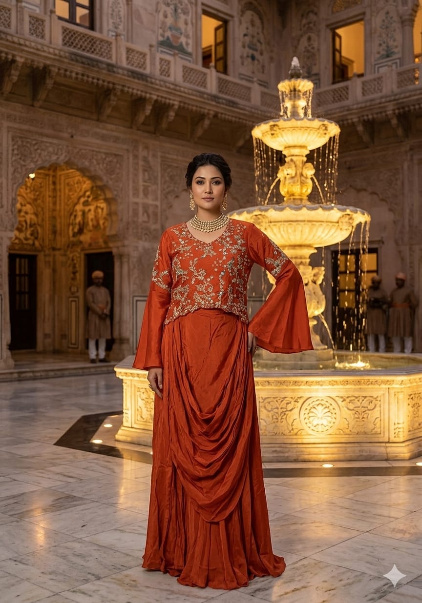 INDO-WESTERN FESTIVE OCCASSION PARTY WEAR OUTFIT