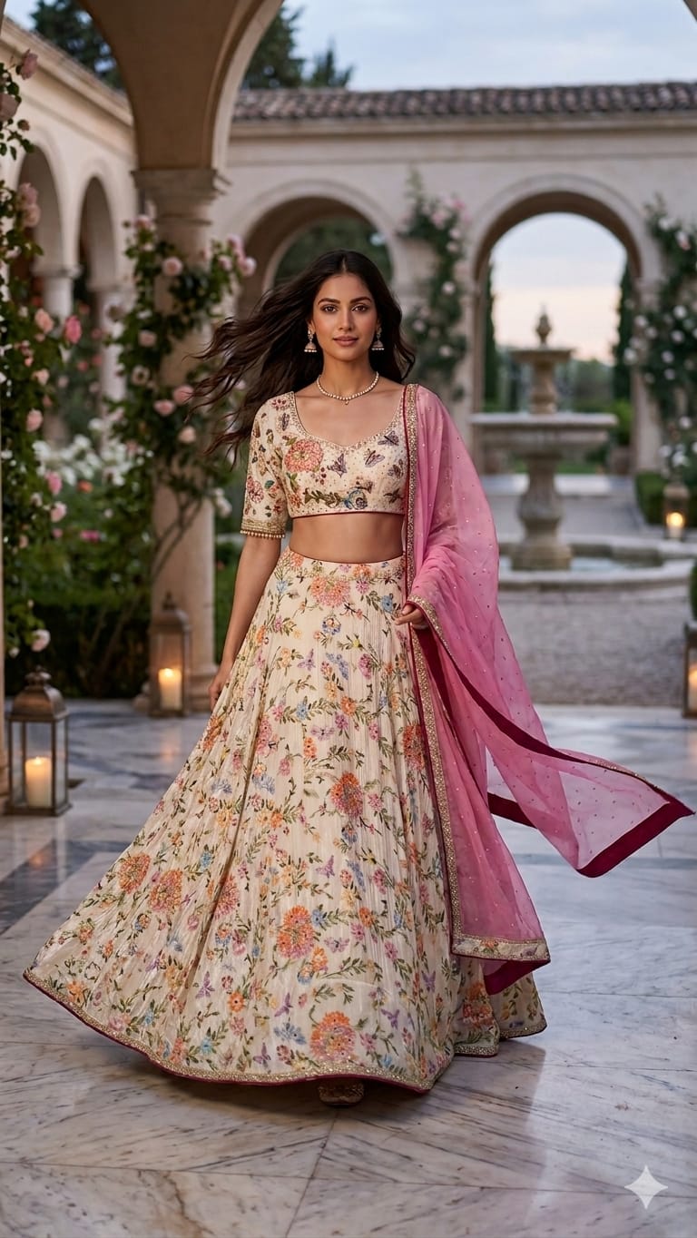 WEDDING,HALDI,MEHENDI FUNCTIONAL LEHENGA CHOLI