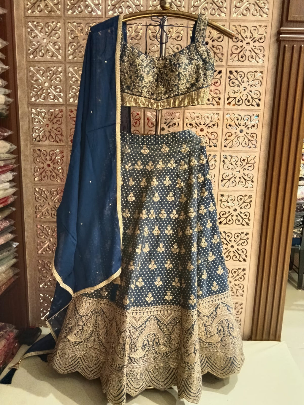 Party Wear Mehndi Sangeet Look Banarasi Lehenga Choli