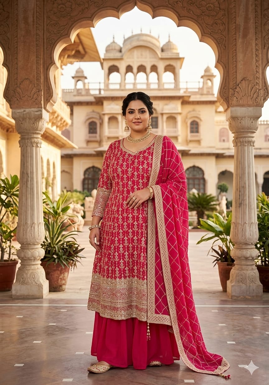 Functional Wear Georgette Palazzo Suit