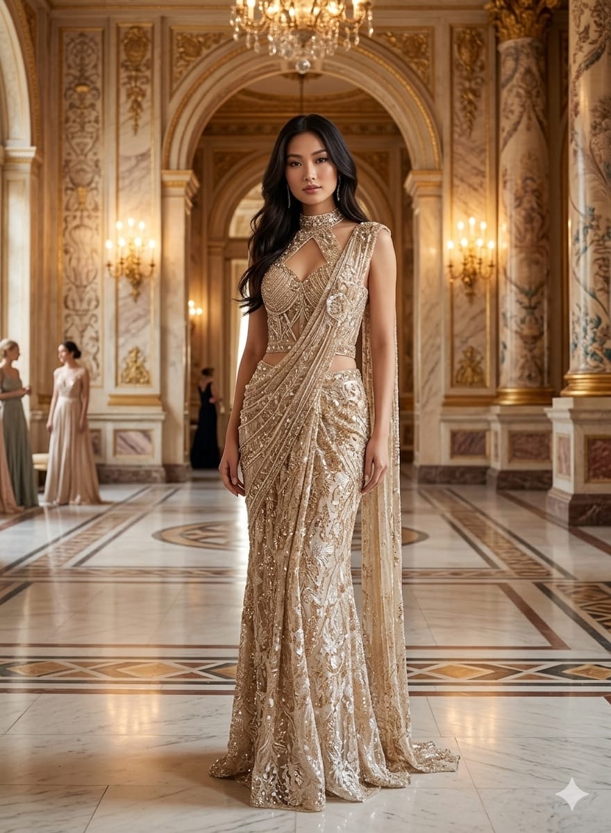 Pre-draped Saree, Cocktail, Sangeet, Reception Wear & Party wear