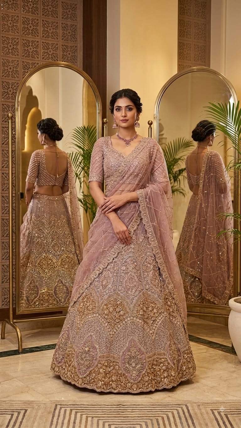 WEDDING AND RECEPTION WEAR HEAVY BRIDAL LEHENGA CHOLI