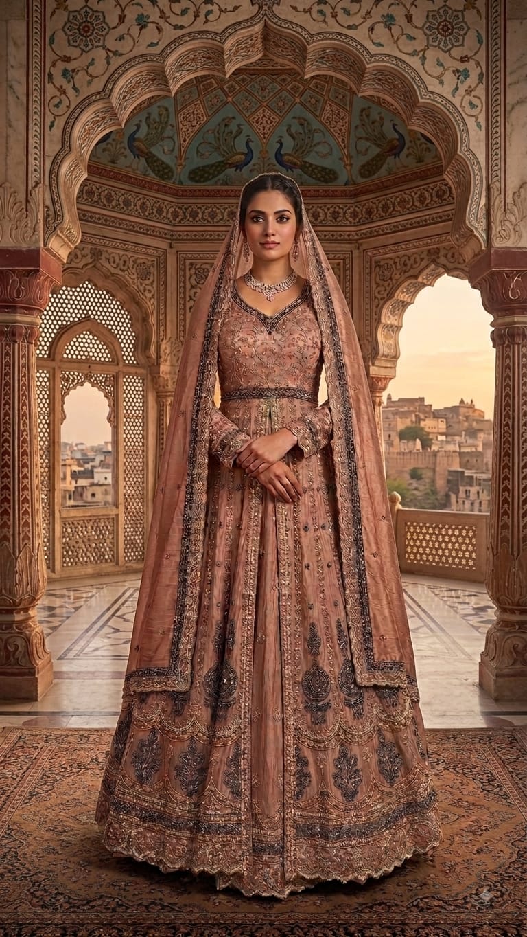 RECEPTION AND WEDDING FRONT OPEN JACKET LEHENGA CHOLI