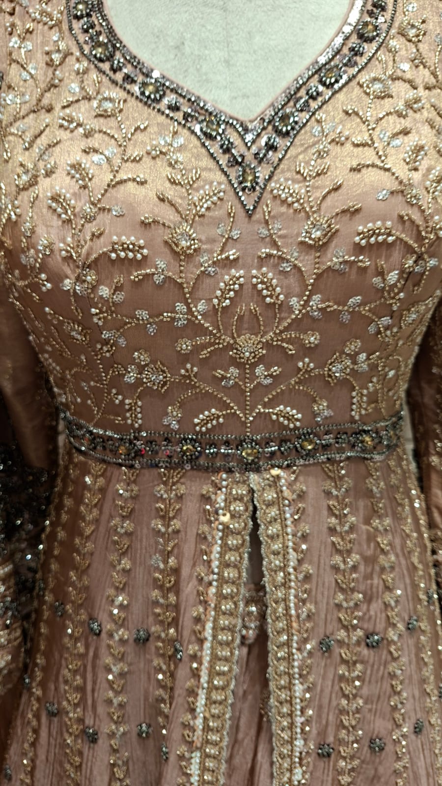 RECEPTION AND WEDDING FRONT OPEN JACKET LEHENGA CHOLI