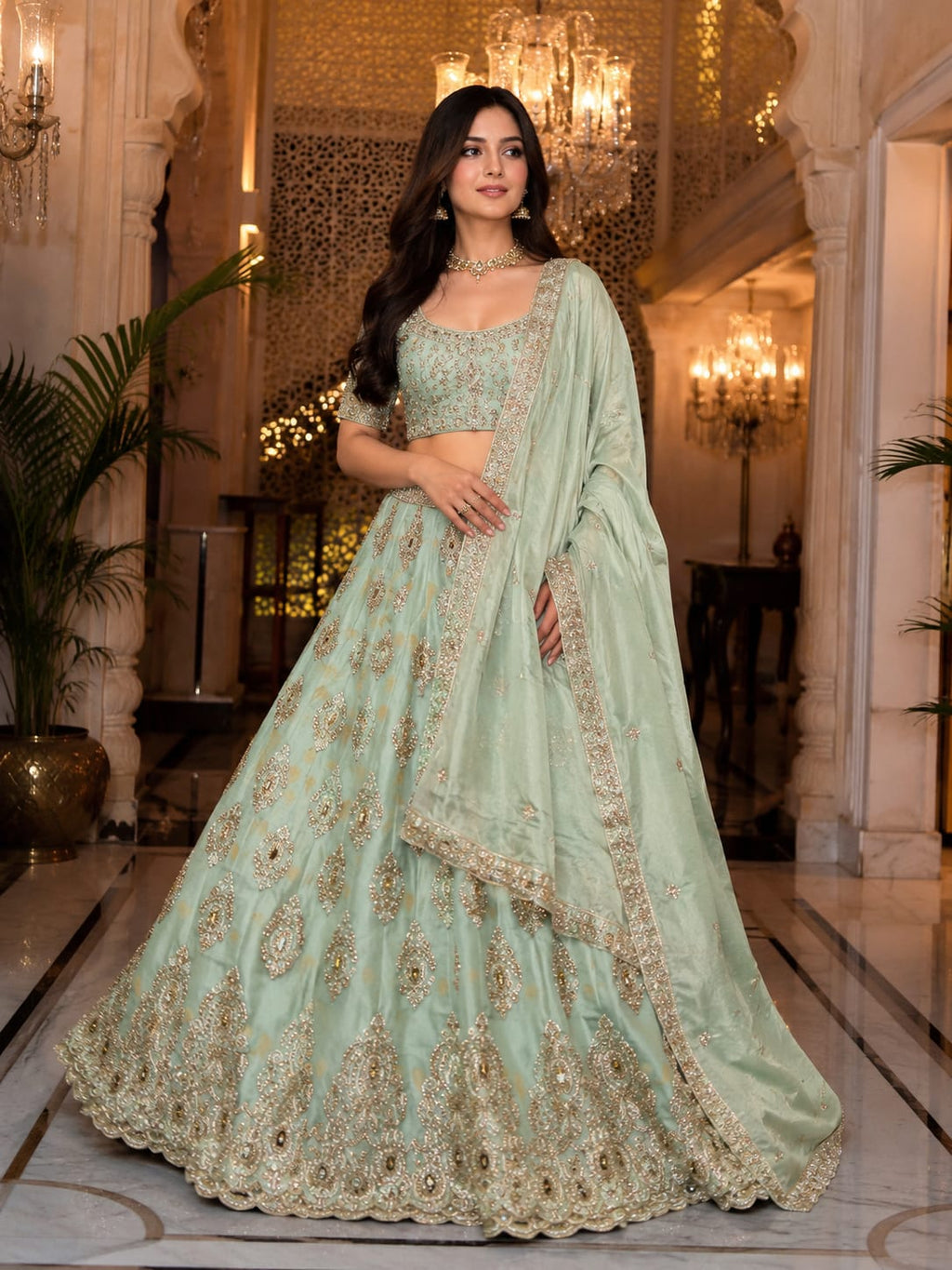 RECEPTION AND ENGAGEMENT WEAR LEHENGA CHOLI