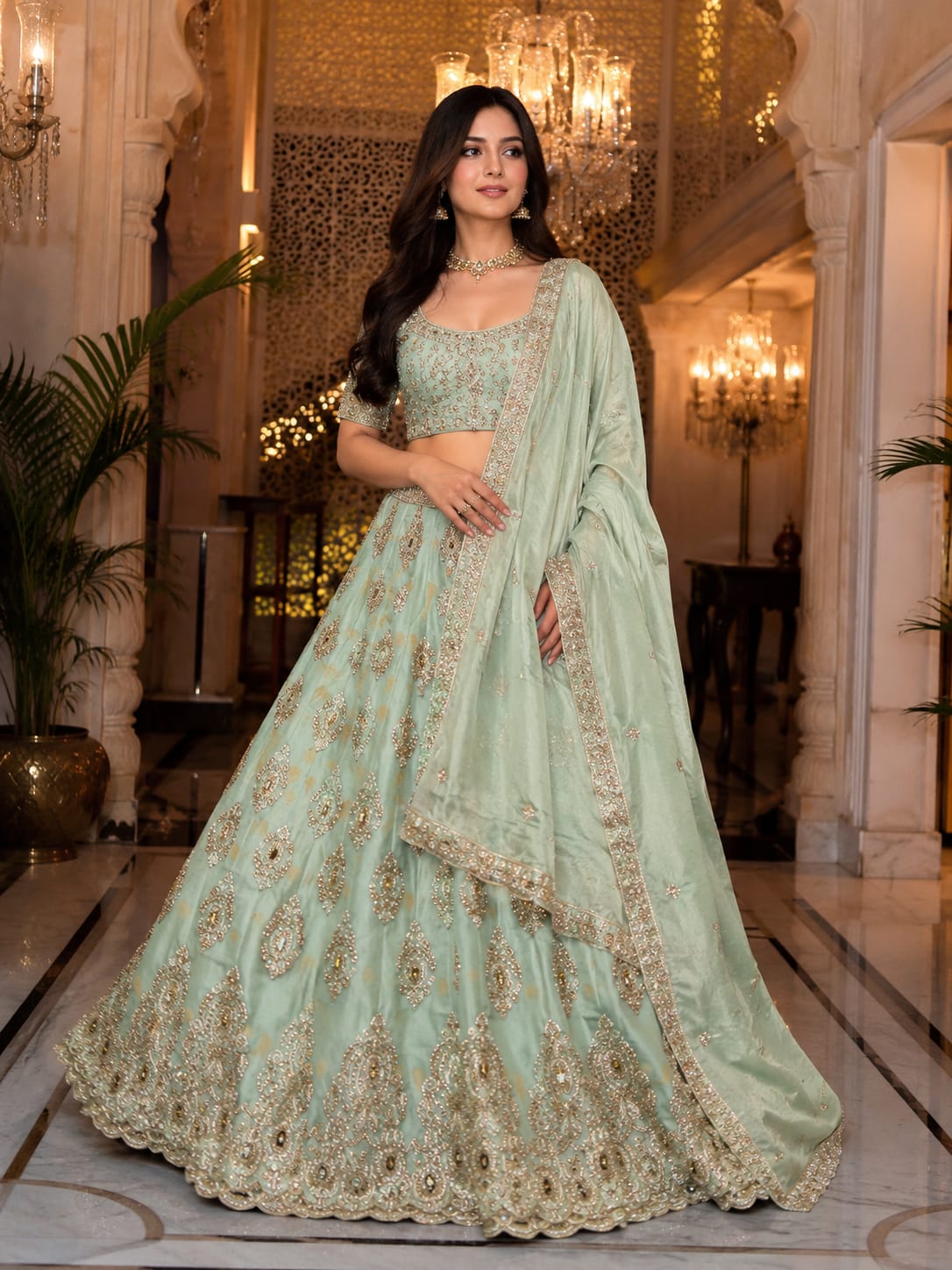 RECEPTION AND ENGAGEMENT WEAR LEHENGA CHOLI