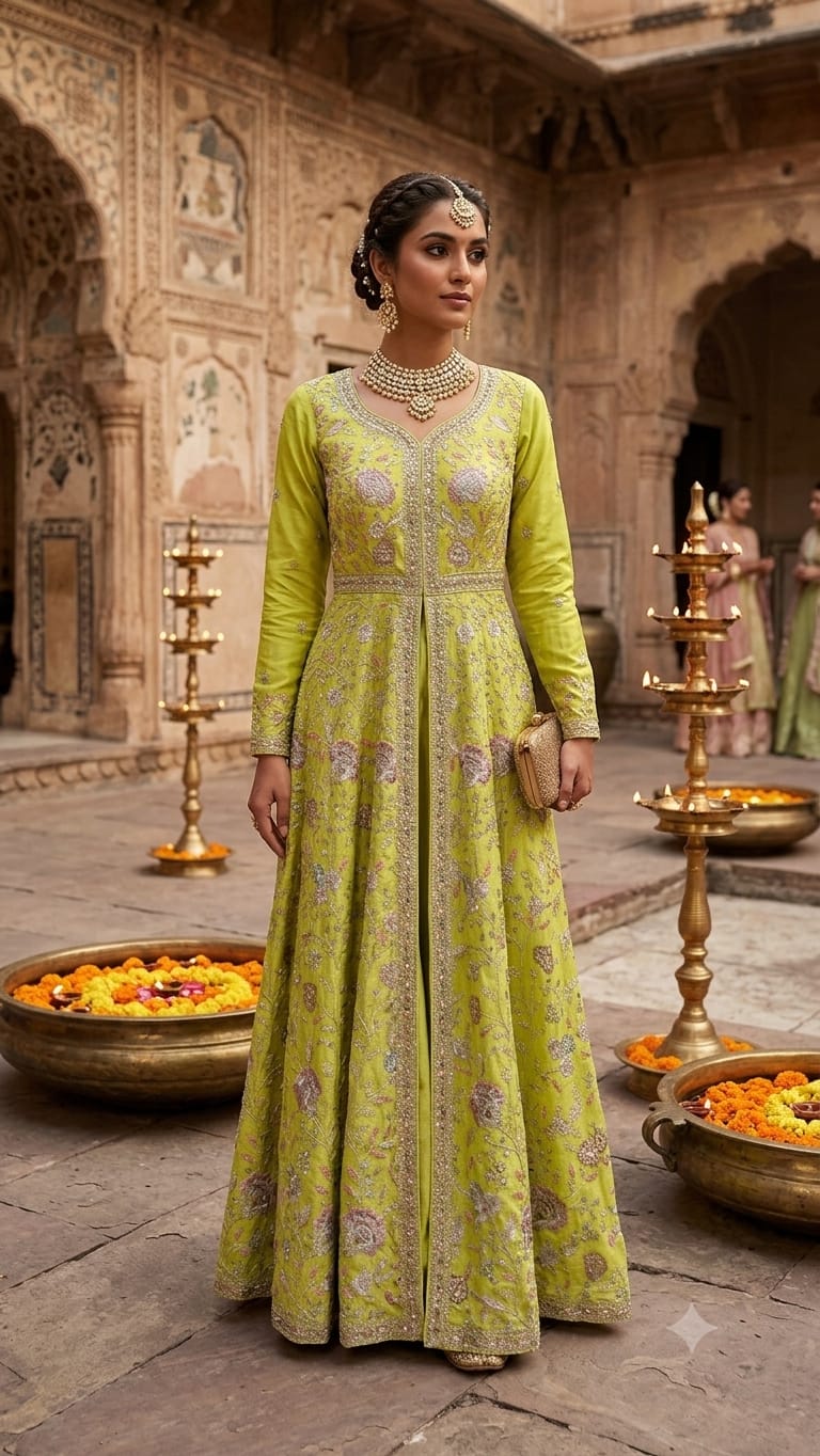 Front open suit, Indo-western, Party wear, Festival wear