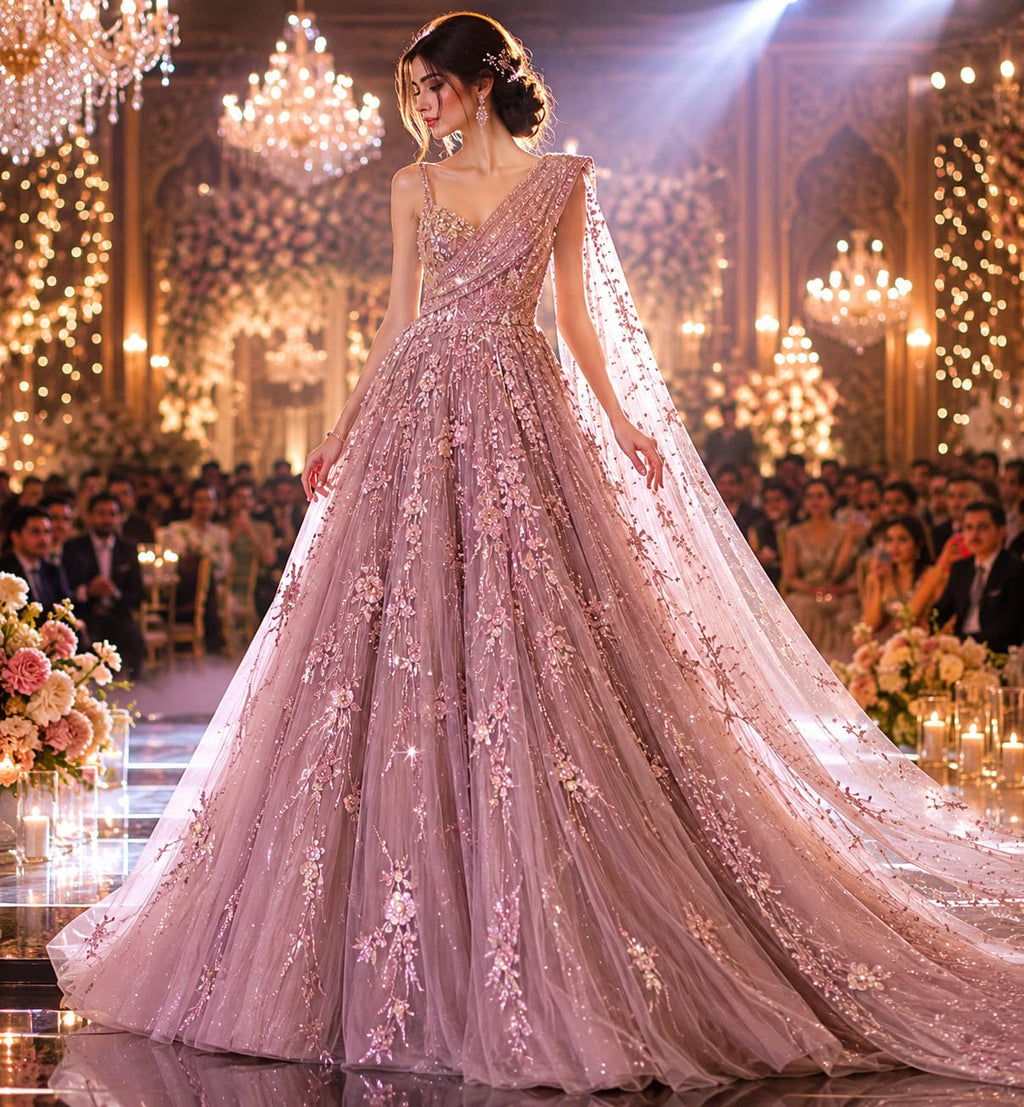 Met gala look, Receptions, engagement ceremonies, sangeet nights, cocktail parties, weddings, and grand evening celebrations