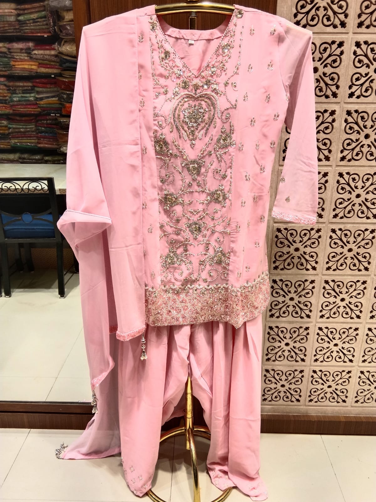 Farshi salwar, Sangeet ceremonies, daytime wedding functions, engagement parties, and festive celebrations