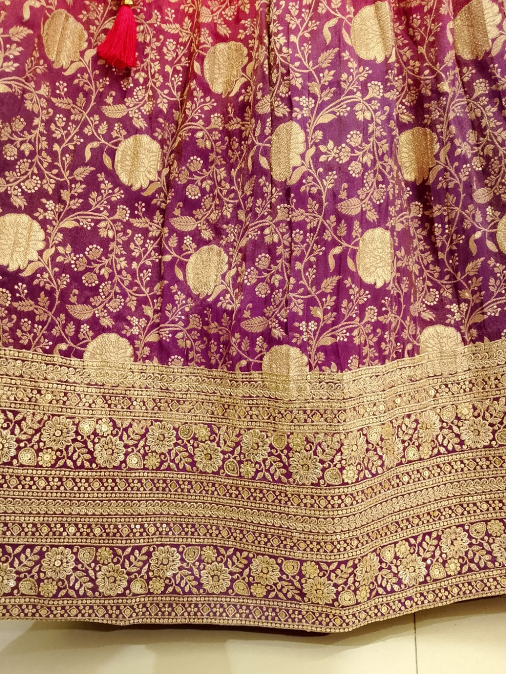 regal pink and purple ombre lehenga choli luxurious Geogertte fabrics.
