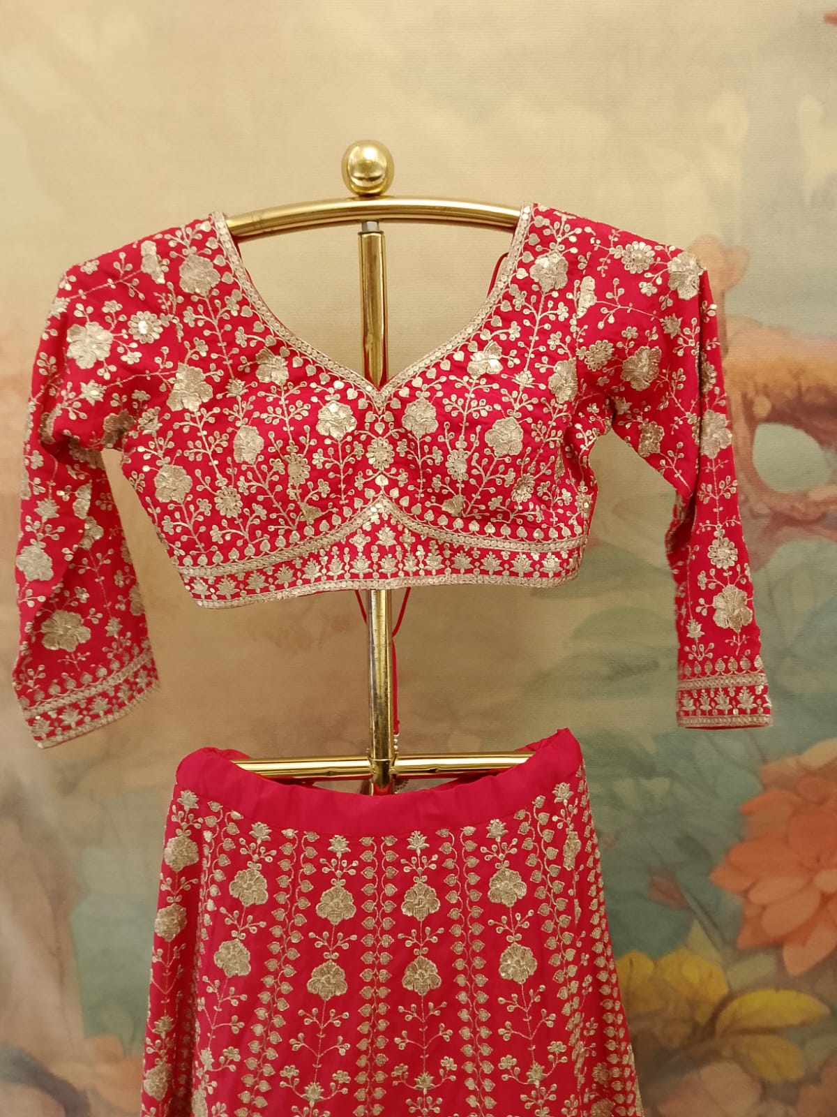 exquisite red Georgette lehenga choli wedding functions, sangeet, and high-end festive celebrations.