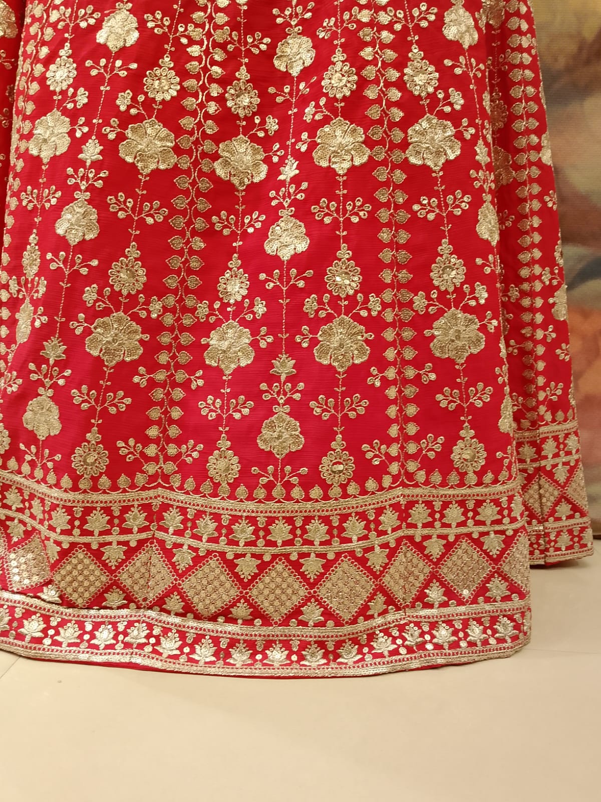 exquisite red Georgette lehenga choli wedding functions, sangeet, and high-end festive celebrations.