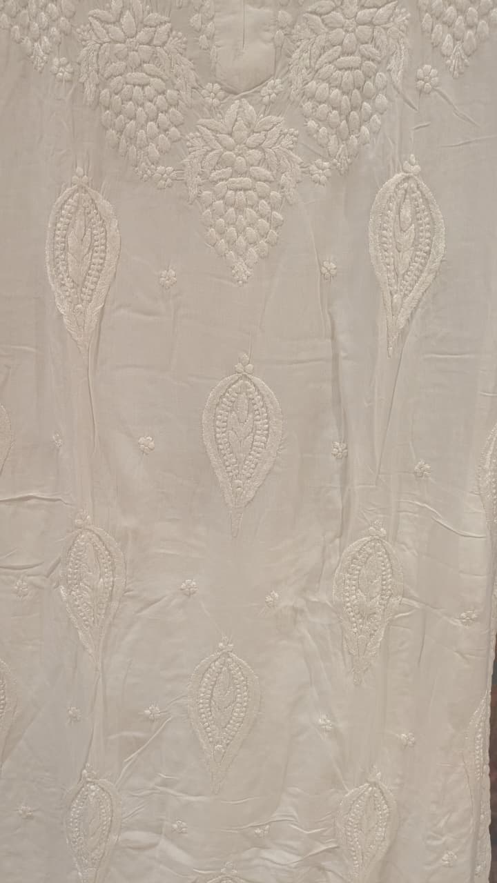 White Chikankari Mul Cotton Kurta Set, Casual wear, festive wear, daytime events, and office wear