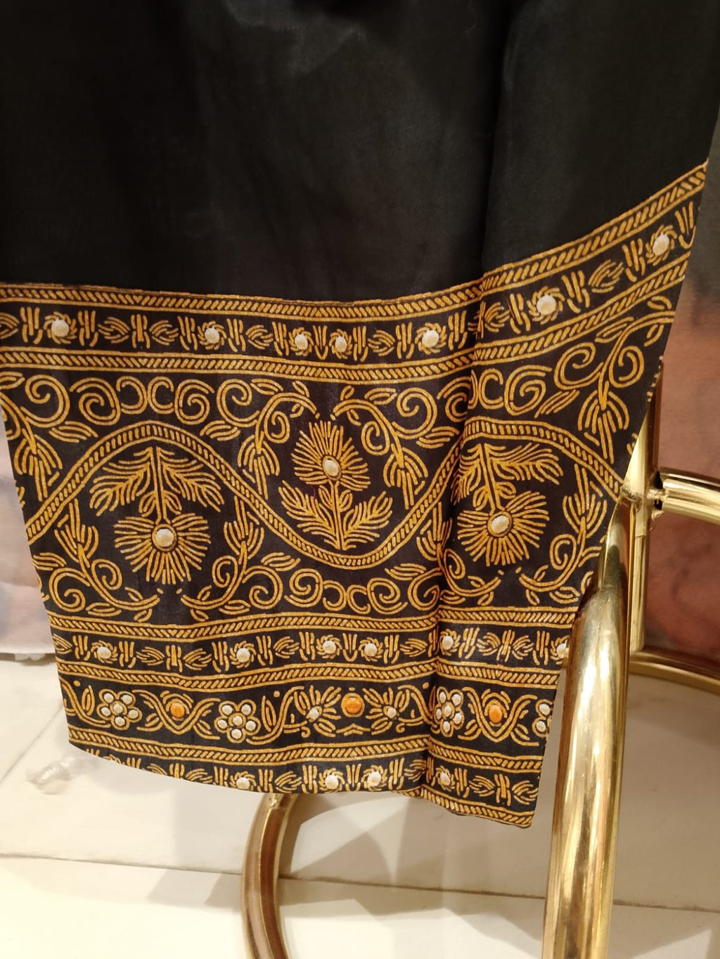 Olive Green, Heritage Ajrakh-Print Kurta Pant Set.