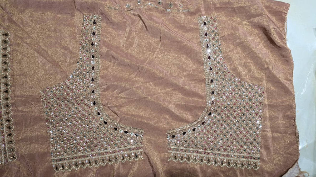 Exquisite Dusty Rose Hand-Embroidered Unstitched Bridal Lehenga Choli Set Bridal Wear, Wedding Reception, Sangeet, Premium Festive Events