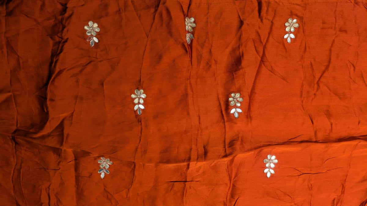 Unstitched Color-Blocked Simmer Silk Lehenga with Vibrant Patola Dupatta.