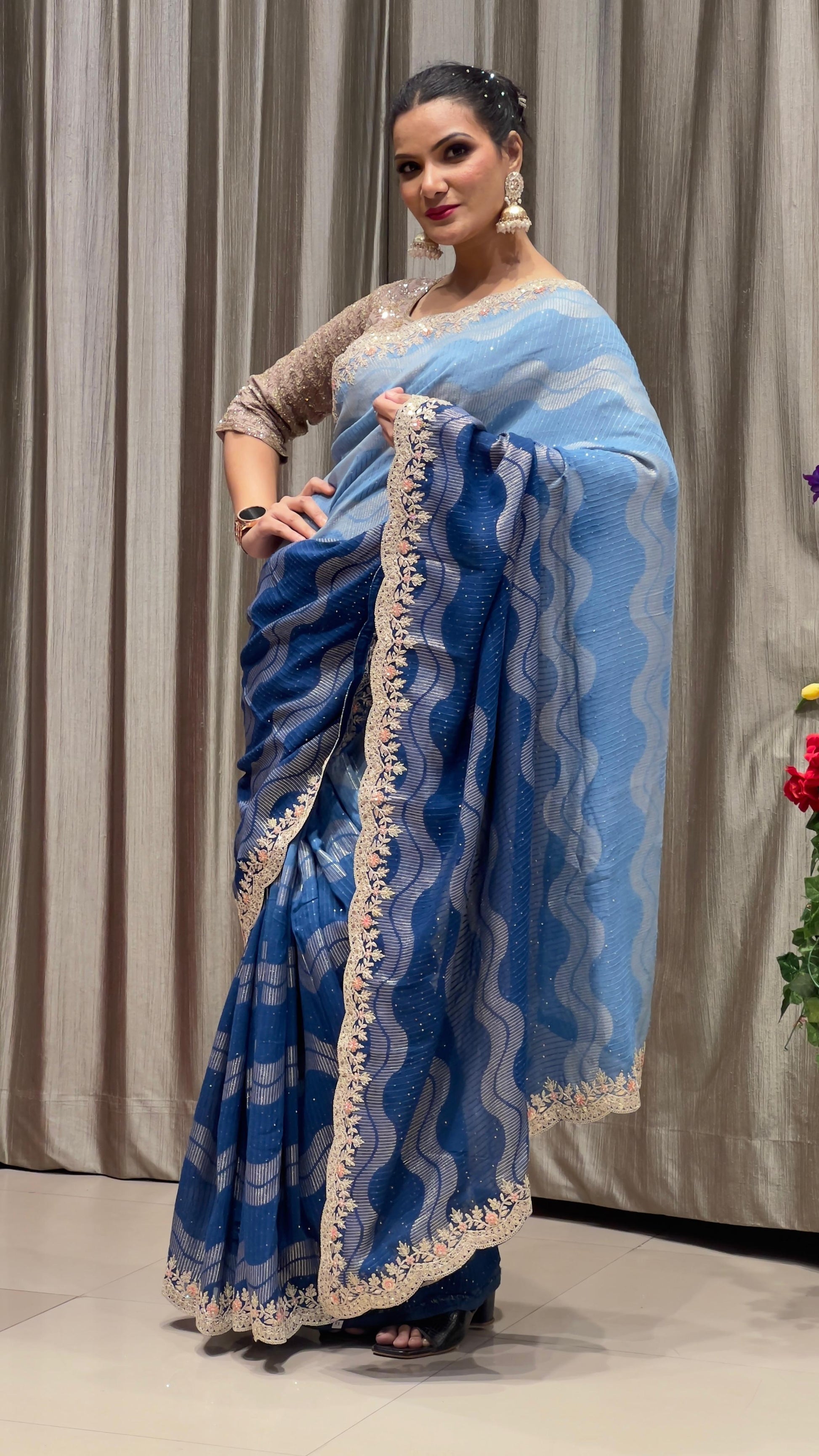 GEORGETTE PARTY WEAR SAREE,FESTIVE OCCASSION,WEDDING,RECEPTION