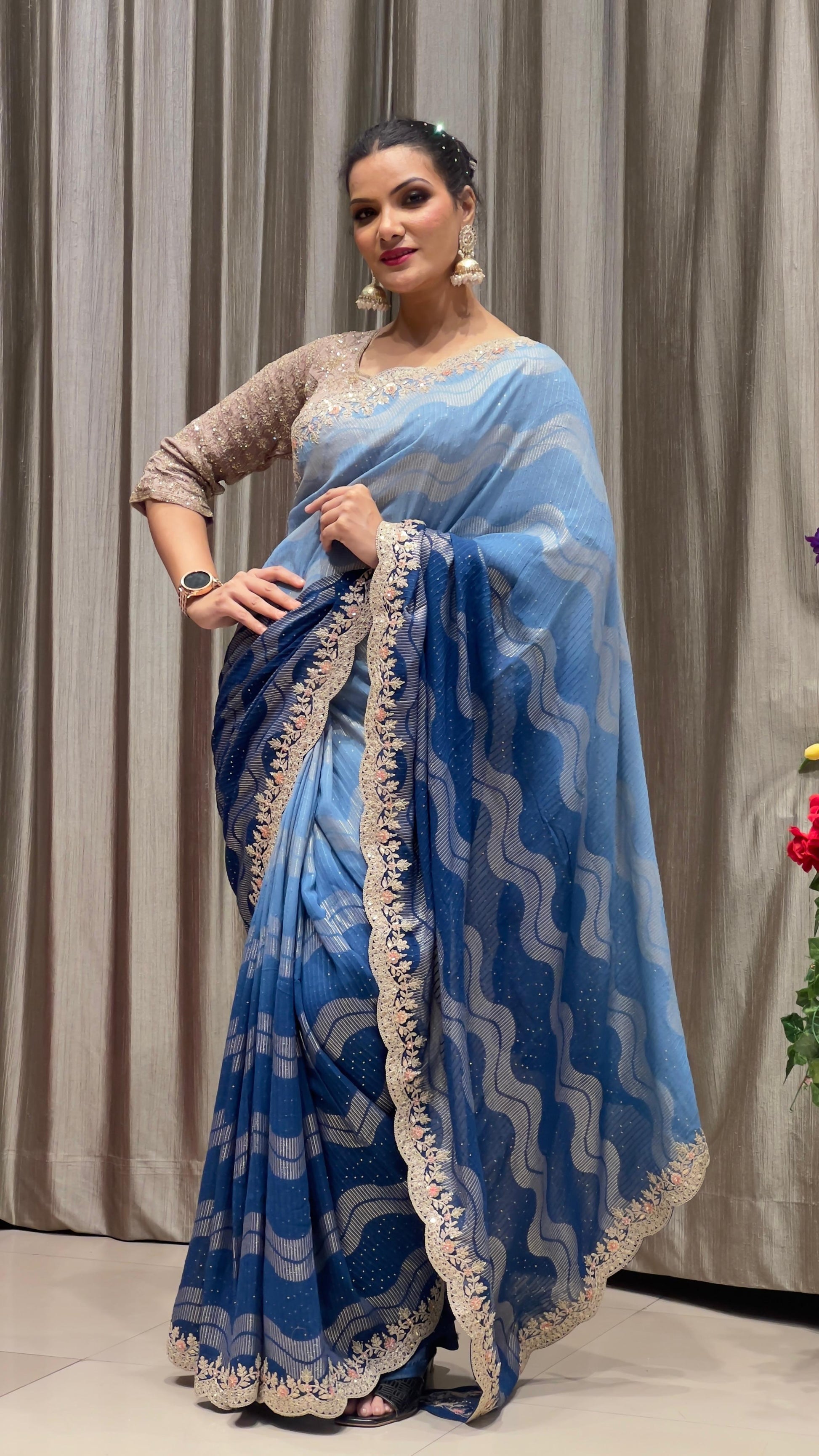 GEORGETTE PARTY WEAR SAREE,FESTIVE OCCASSION,WEDDING,RECEPTION