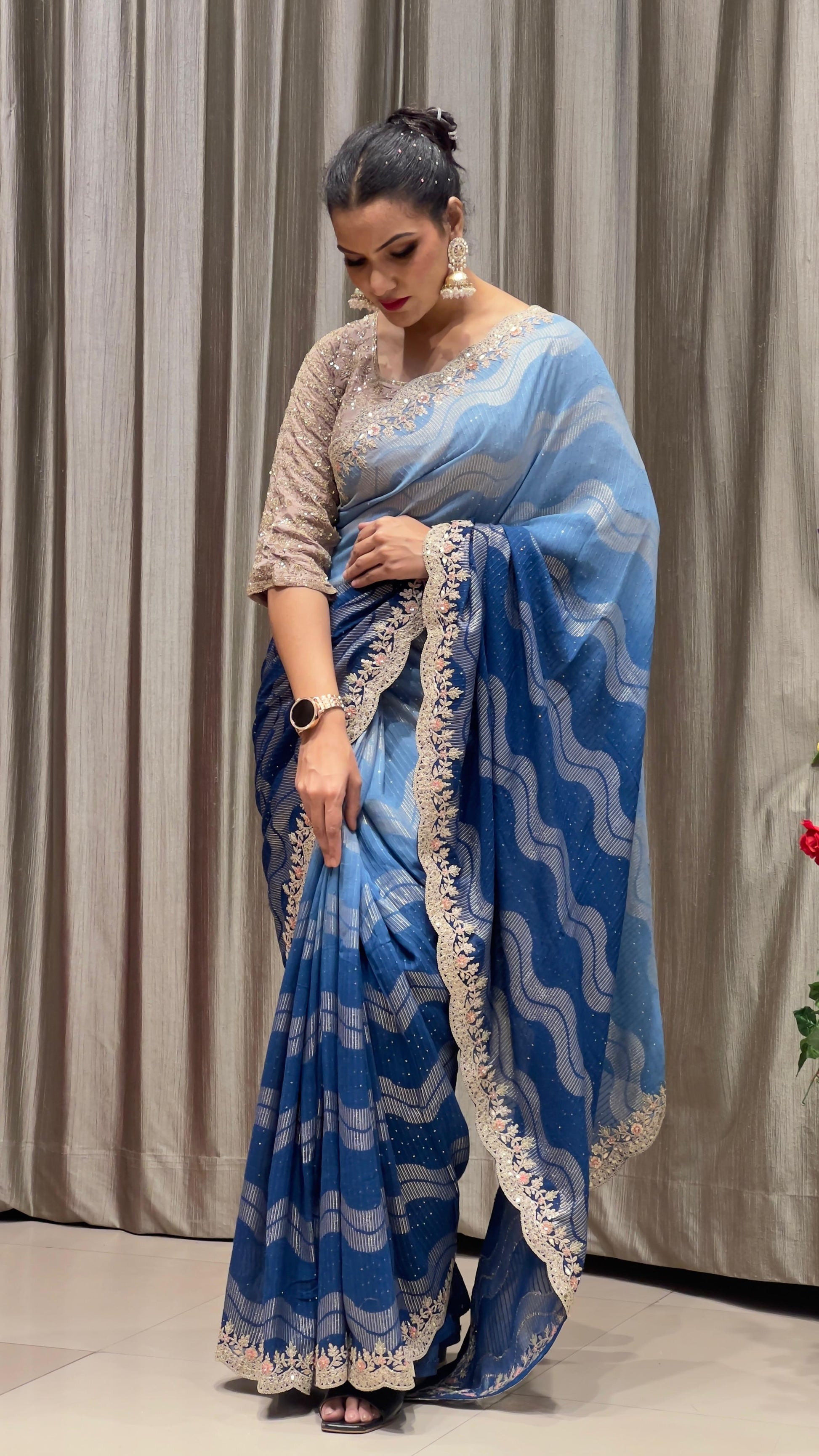 GEORGETTE PARTY WEAR SAREE,FESTIVE OCCASSION,WEDDING,RECEPTION