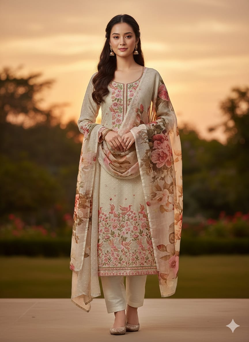 SEMI OCCASSION PARTY WEAR DRESS MATERIAL