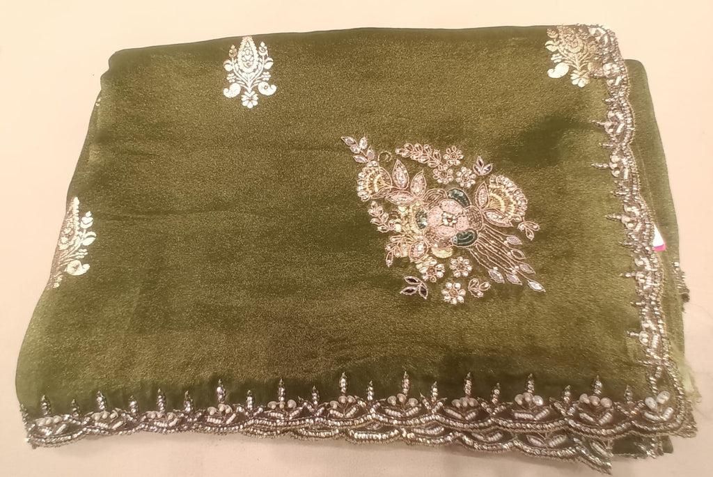 MEHENDI  HALDI FESTIVE FUNCTIONAL PARTY WEAR SAREE