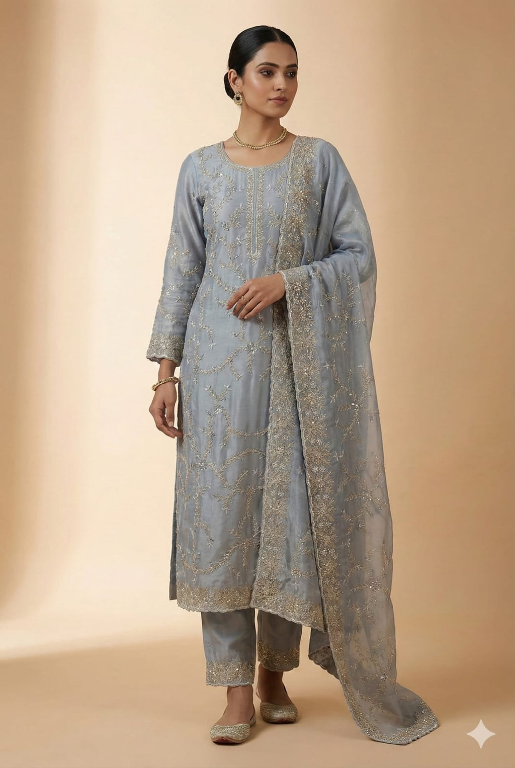 SIMMER ORGANZA DRESS MATERIAL FESTIVE WEAR