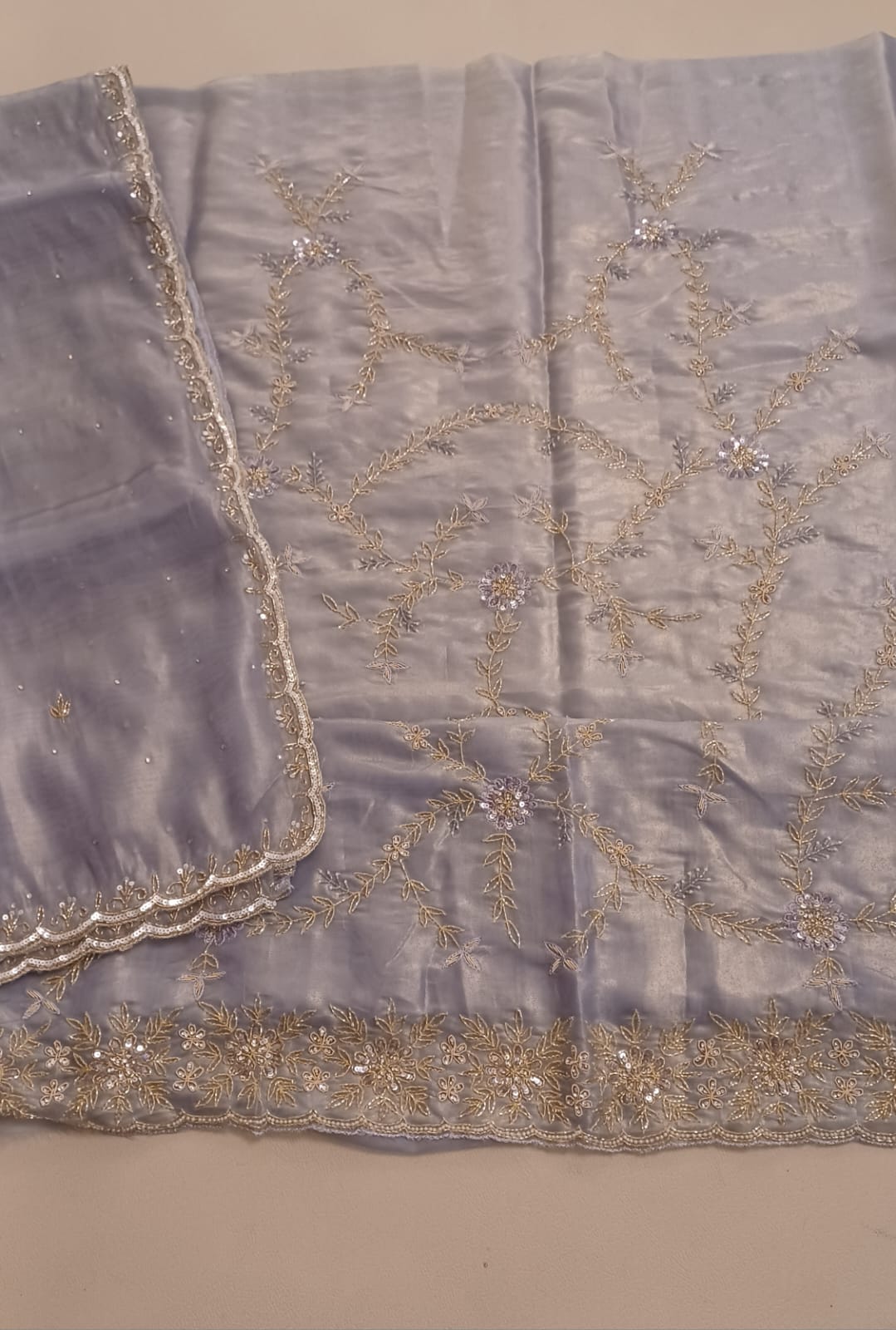 SIMMER ORGANZA DRESS MATERIAL FESTIVE WEAR