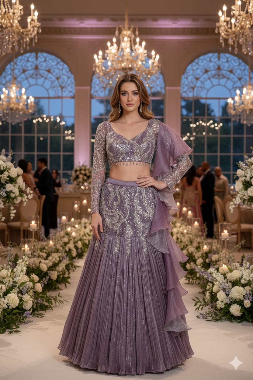 FISH CUT LEHENGA CHOLI,MERMAID LEHENGA,COCKTAIL LEHENGA,SANGEET,